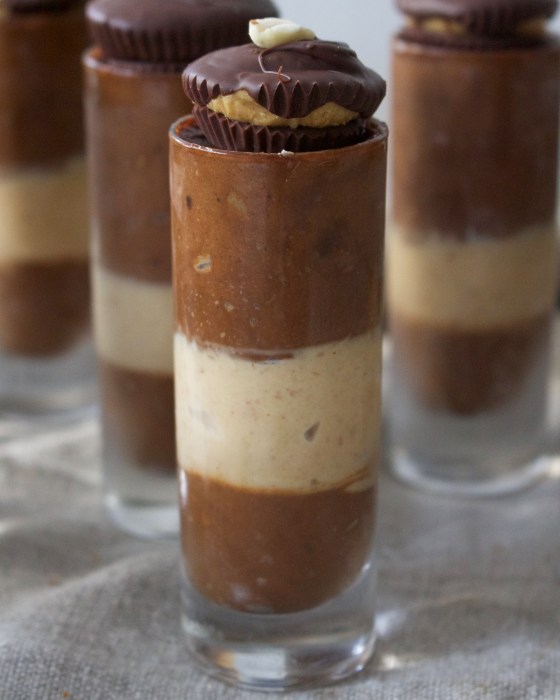 Peanut butter cup chocolate mousse shots